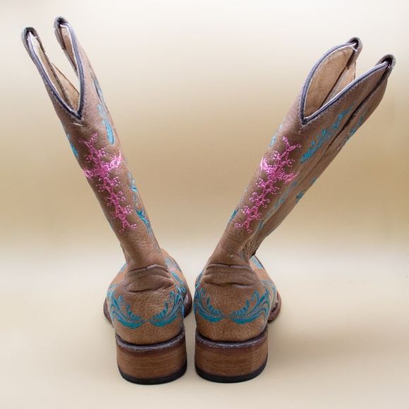 Circle G Embroidered Cross Leather Boots L5120 Women's Size 9 - Picture 4 of 11